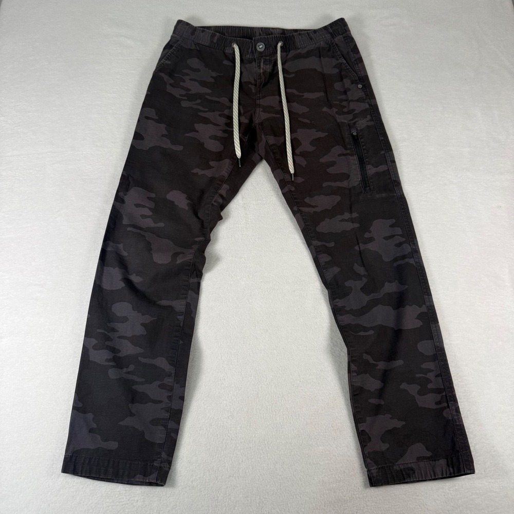 Vuori Ripstop Pants Mens Medium Charcoal Camo Cotton Stretch Gorpcore Active 289